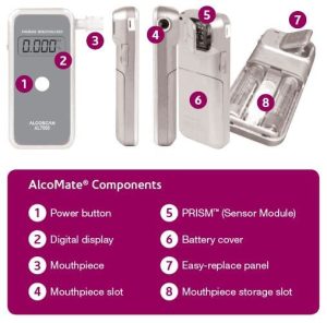 AlcoMate Breath Alcohol Test Kit Components