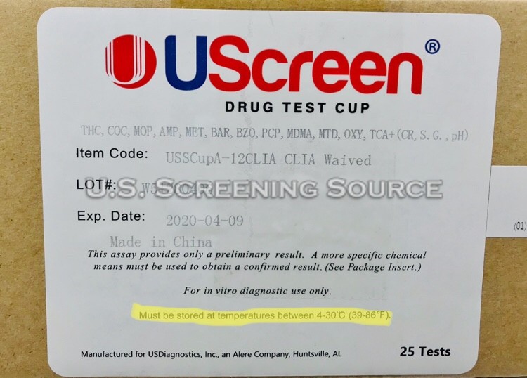 UScreen Drug Test Cup Storage Stability US Screening Source