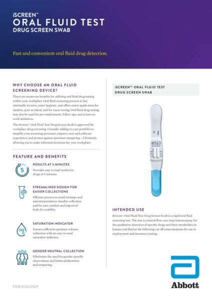 iScreen Oral Fluid Drug Test Brochure - U.S. Screening Source